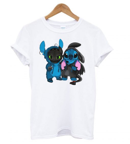 Baby Toothless and baby Stitch T Shirt KM