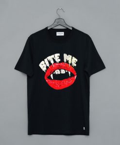 Bite Me Vampire Lips Halloween T Shirt KM