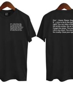 Don’t Leave Please Stay Quote T-Shirt KM