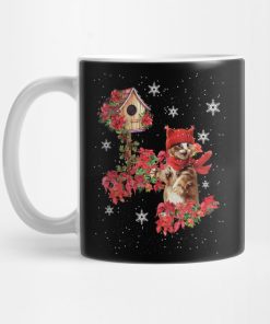 Funny Cute Cat Cat Kitten Poinsettia Christmas Costume Gift Mug KM