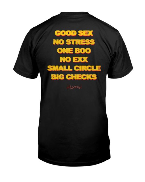 Good Sex No Stress No Boo No Ex Small Circle Big Checks T-shirt KM