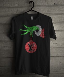 Grinch Hand Holding Louis Vuitton Christmas T Shirt KM
