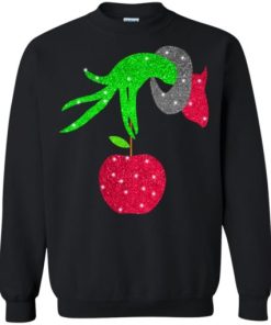 Grinch hand holding Apple Sweatshirt KM