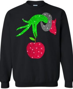 Grinch hand holding Apple Sweatshirt KM