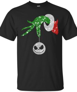 Grinch hand holding ornament Jack Skellington T shirt KM