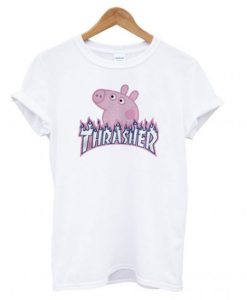 Peppa Pig X Thrasher Flame Parody T Shirt KM