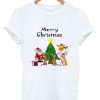 Santa and Friends Merry Christmas Pattern Children T shirt KM