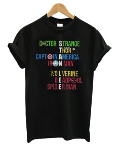 Stan Lee Avengers Team Names T-Shirt KM