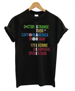 Stan Lee Avengers Team Names T-Shirt KM