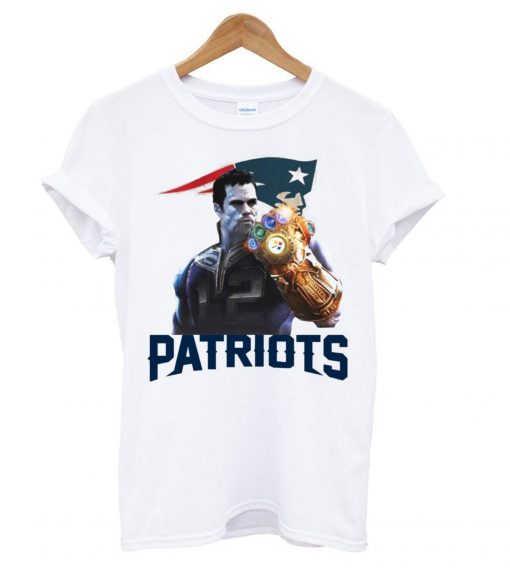 Tom Brady Thanos-Tom Brady #12 Thanos Infinity Gauntlet Patriots T Shirt KM