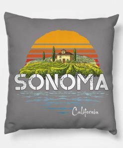 Vintage Sonoma Valley Winery California Pillow KM