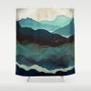 Indigo Mountains Shower Curtain KM