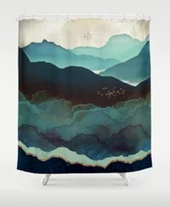 Indigo Mountains Shower Curtain KM