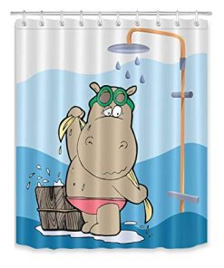 LB Cute Hippo Shower Curtain KM