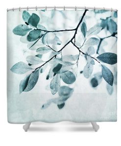 Leaves In Dusty Blue Shower Curtain KM