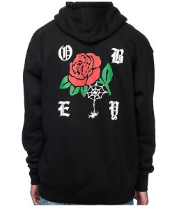 Obey Spider Rose Black Hoodie Back KM
