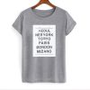 Seoul NewYork Tokyo Paris London Milano Unisex T Shirt KM