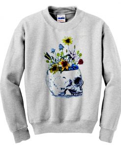 Skull With Flowers Sweatshirt KM