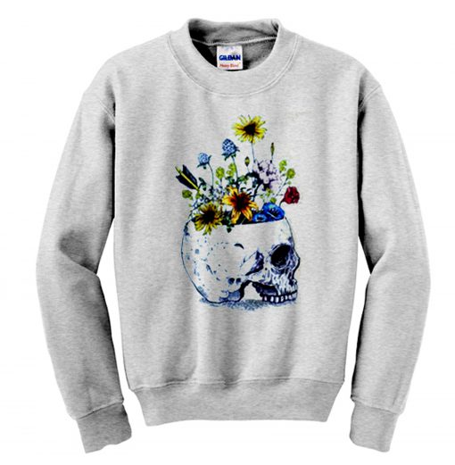 Skull With Flowers Sweatshirt KM