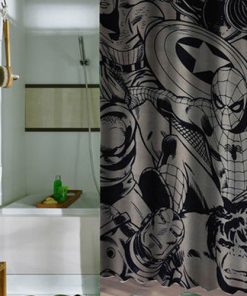 marvel super heroes comics character shower curtains KM