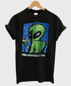 90s Distressed Smoking Alien Grunge T Shirt KM