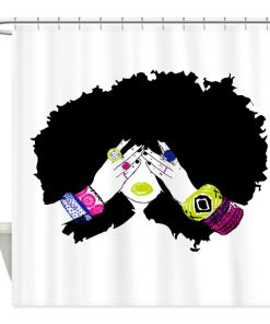 Afro Hair Shower Curtain KM