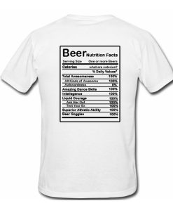 Beer Nutrition Facts T Shirt Back KM