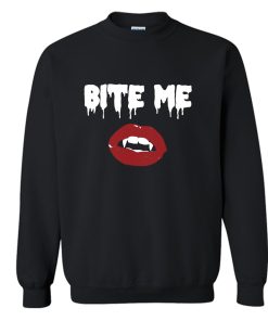 Bite Me Vampire Lips Black Sweatshirt KM