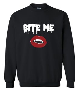 Bite Me Vampire Lips Black Sweatshirt KM