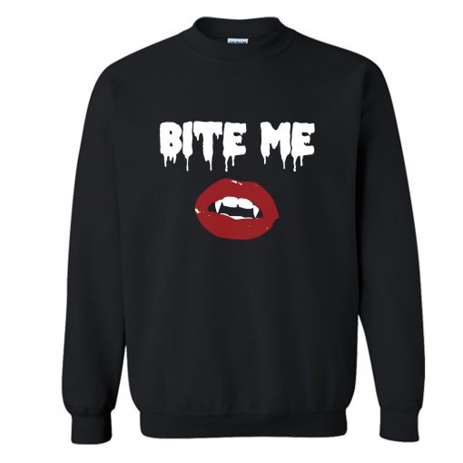 Bite Me Vampire Lips Black Sweatshirt KM