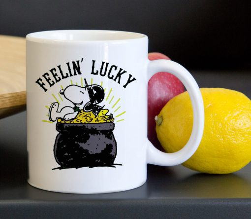 Snoopy Feelin Lucky Tea Coffee Classic Ceramic Mug KM