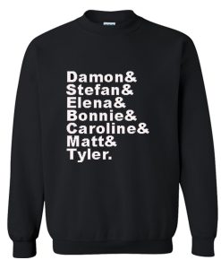 The Vampire Diaries Damon Stefan Elena Bonnie Caroline Matt & Tyler Sweatshirt KM