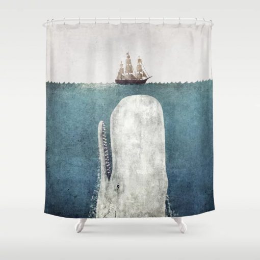 The Whale Vintage Shower Curtain KM