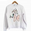 White Round Neck Lace Bow Sweatshirt KM