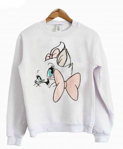 White Round Neck Lace Bow Sweatshirt KM