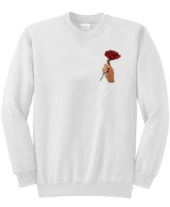 A rose flower in hand Sweatshirt KM