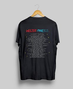 Weezer & Panic At The Disco Summer Tour 2016 T-Shirt Back KM