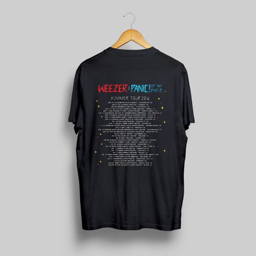 Weezer & Panic At The Disco Summer Tour 2016 T-Shirt Back KM