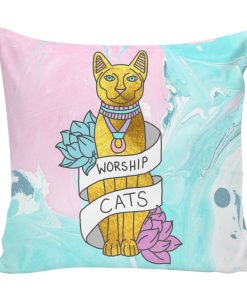 Worship Cat Pillow KM