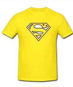 Yellow Superman Logo T Shirt KM