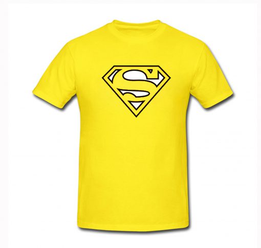 Yellow Superman Logo T Shirt KM