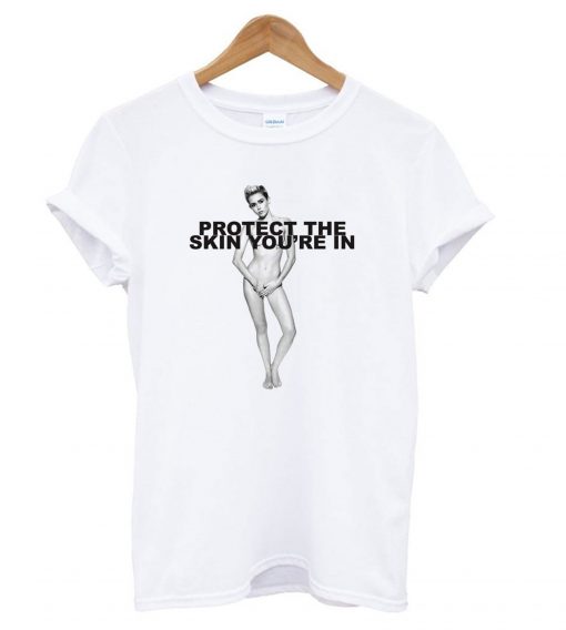 Miley Cyrus Poses Nude for Charity T shirt KM