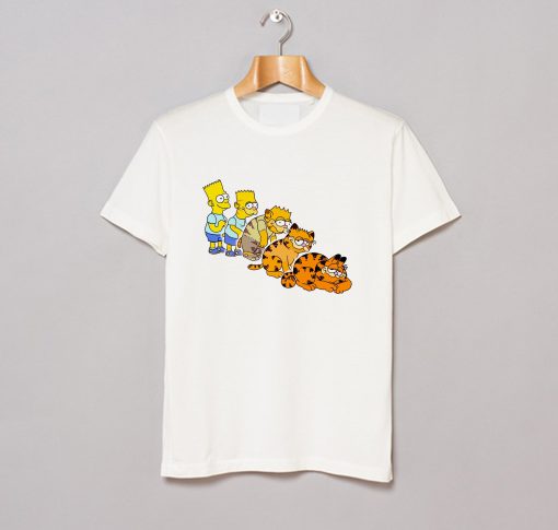 Bart Simpson And Garfield T-Shirt KM