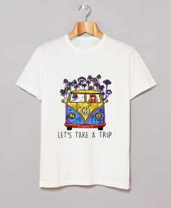 Hippie Girl Let's Take A Trip Mushroom T Shirt KM