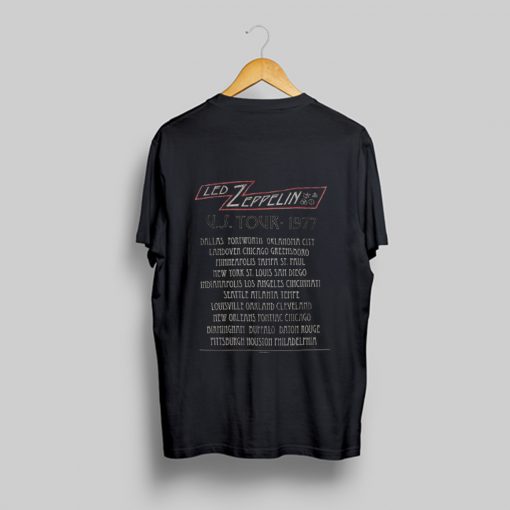 Led Zeppelin Cities 1977 Tour T Shirt Back KM