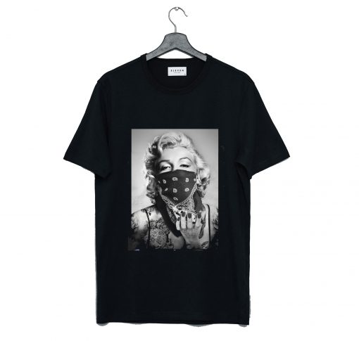 Marilyn Monroe Black Bandana T Shirt KM