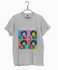 Bob Ross Joy of Painting Colorful Faces Official T-Shirt KM