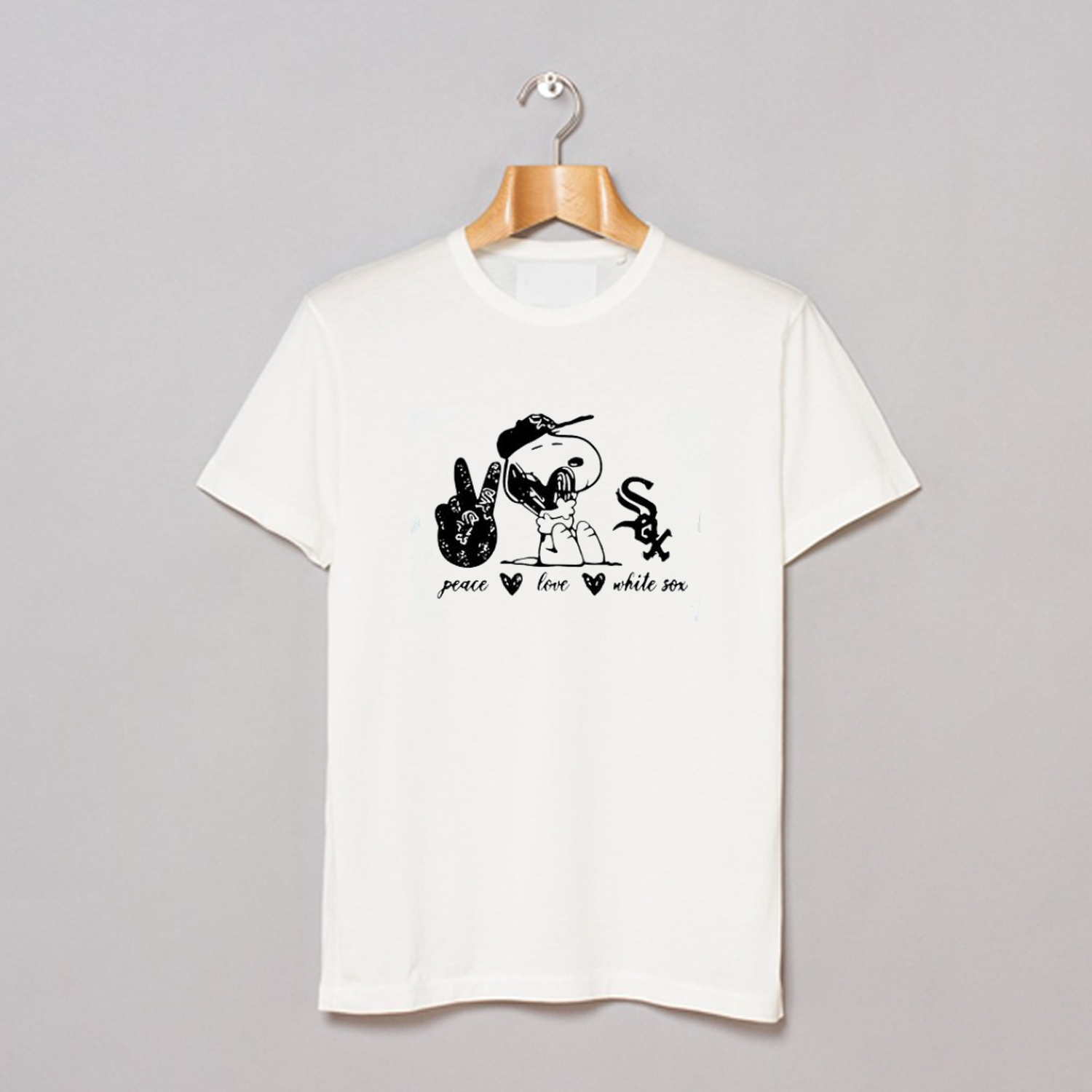 Peace Love White Sox Snoopy T-Shirt KM