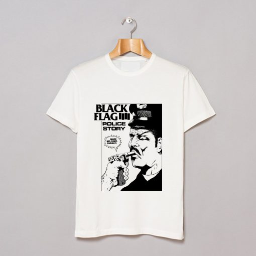 Black Flag Police Story T Shirt KM