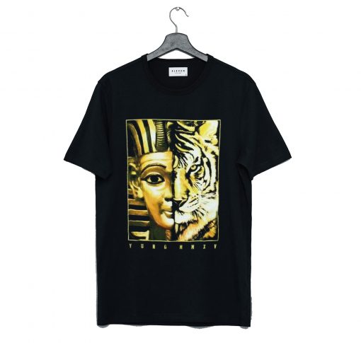 Yung Khalifa King Tut Egyptian Pharaoh Tiger Black T-Shirt KM